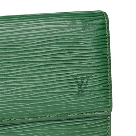 louis vuitton green epi wallet|louis vuitton epi elise wallet.